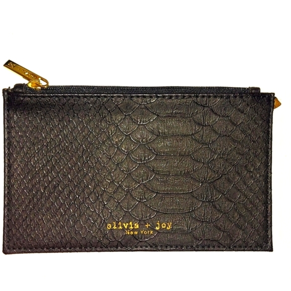 NWOT OLIVA + JOY NEW YORK DESIGNER WRISTLET & COIN PURSE POUCH GENUINE LEATHER - Picture 7 of 14